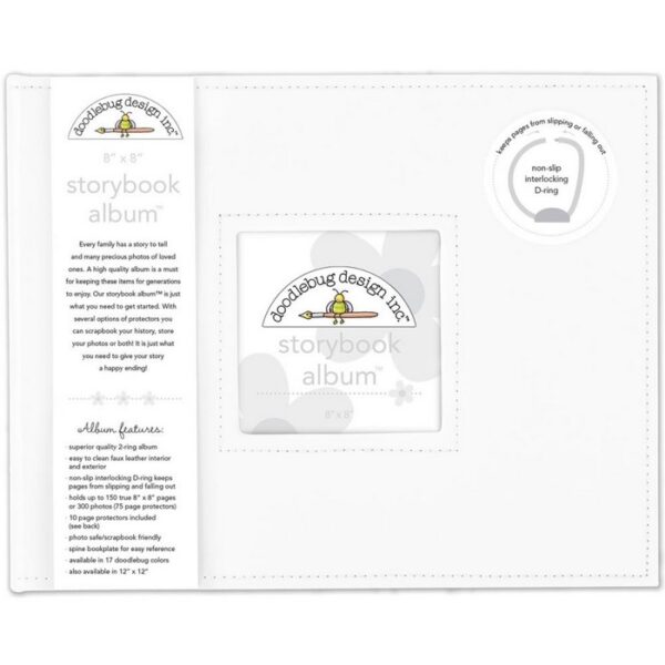 Doodlebug - Storybook Album 8"X8" - White