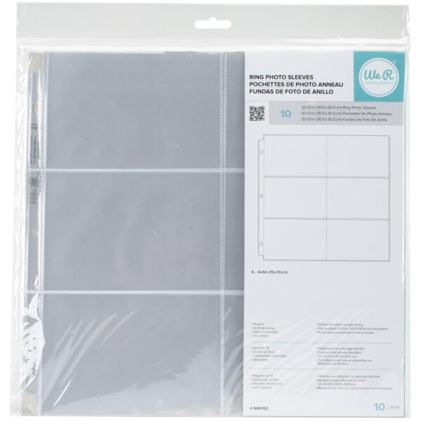 WeR - Photo Sleeve Protectors 12"X12" - 6 Pocket (Horizontal)