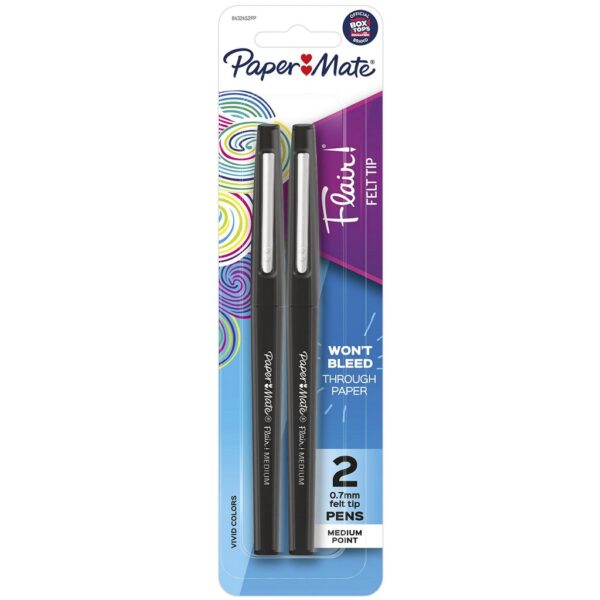 Paper Mate Flair Medium Felt Tip 2/Pkg - Black