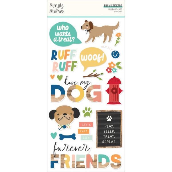 Simple Stories - Fur Baby, DOG - Foam Stickers