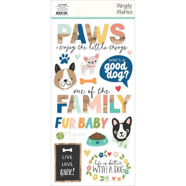 Simple Stories - Fur Baby, DOG - Foam Stickers - Image 2