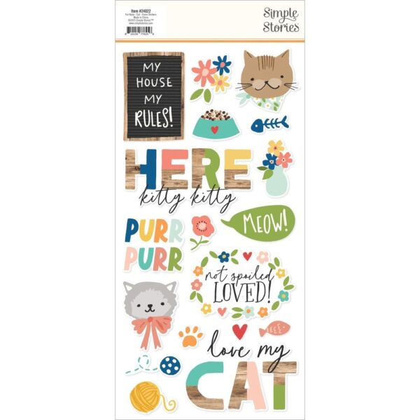 Simple Stories - Fur Baby, CAT - Foam Stickers - Image 2