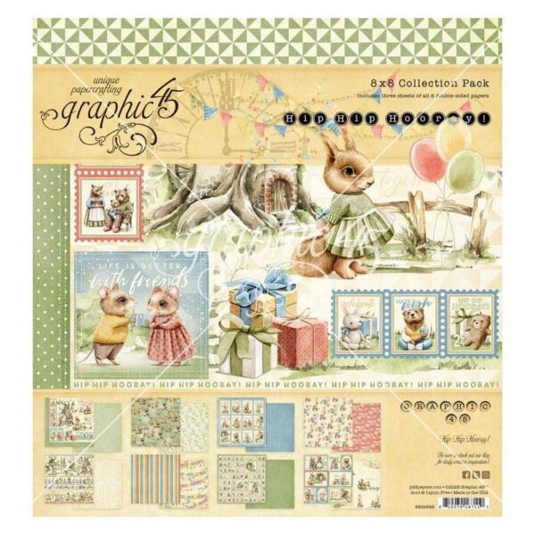 Graphic 45 - Hip Hip Hooray - Collection Pack 8"X8"