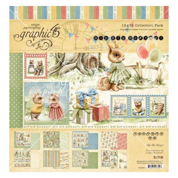 Graphic 45 - Hip Hip Hooray - Collection Pack 12x12"