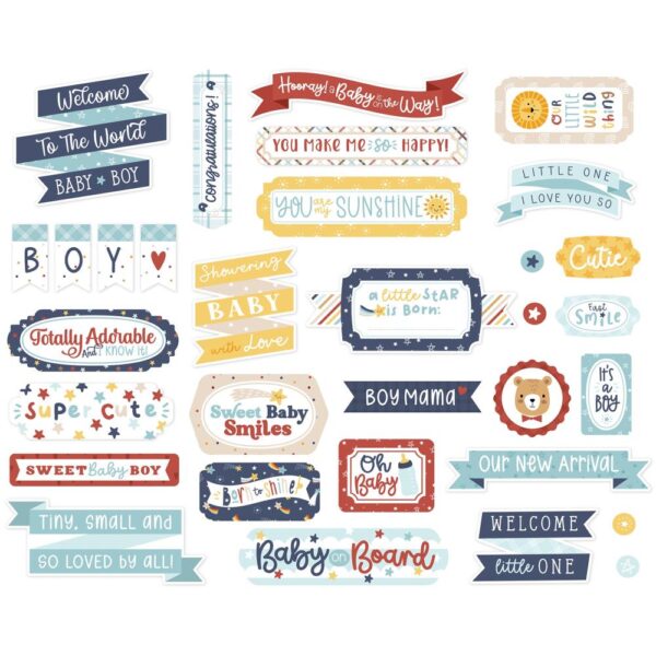 Echo Park - Baby On Board, BOY - Ephemera, Titles & Phrases - Image 2