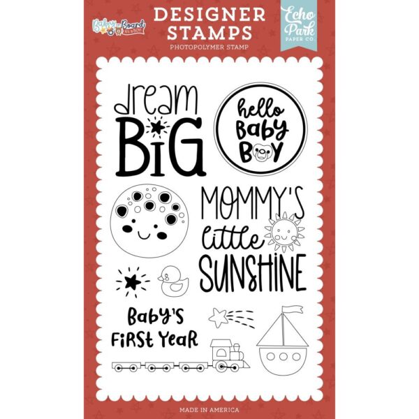 Echo Park - Baby On Board, BOY - Stamp Set, Baby's First Year