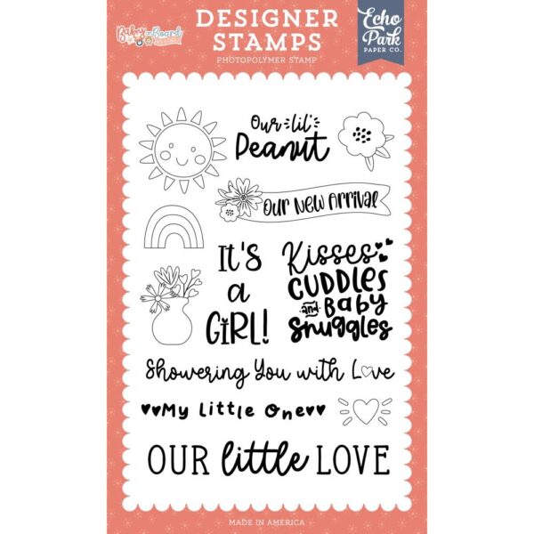 Echo Park - Baby On Board, GIRL - Stamp Set, Our Lil Peanut