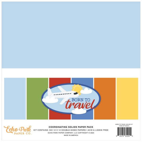 Echo Park - Born To Travel - Collection Kit 12x12", Solids