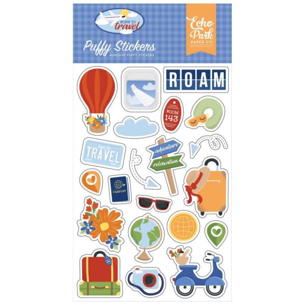 Echo Park - Born To Travel - Puffy Stickers