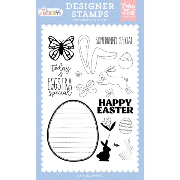 Echo Park - Bunnies And Baskets - Designer Stamps, Eggstra Special