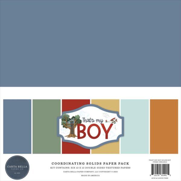 Carta Bella - That's My BOY - Collection Kit 12X12", Solids