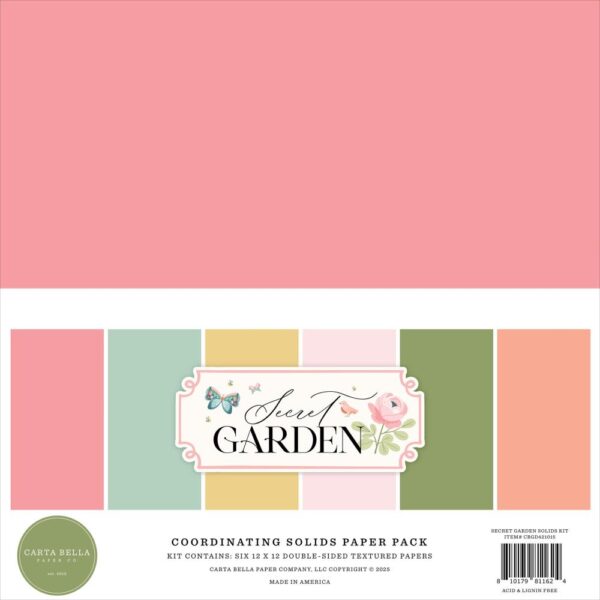 Carta Bella - Secret Garden - Collection Kit 12X12", Solids