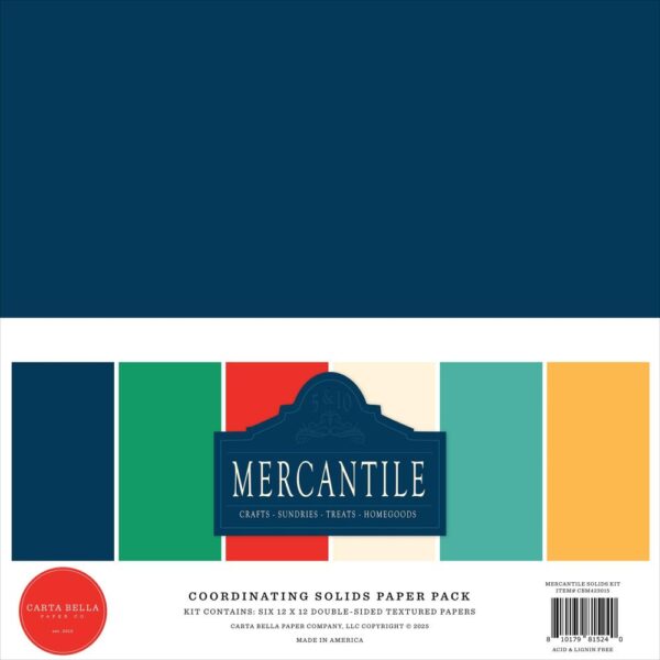 Carta Bella - Mercantile - Collection Kit 12X12", Solids