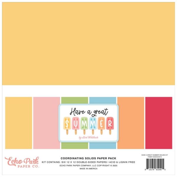 Echo Park - Have A Great Summer - Collection Kit 12x12", Solids