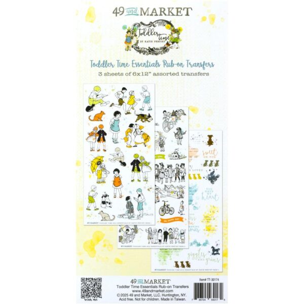 49 & Market - Toddler Time - Rub-On Transfer Set, Essentials