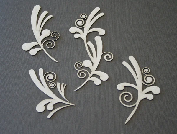 2Crafty Chipboard - Funky Leaf Swirls