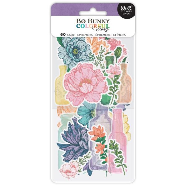 Bo Bunny - Colourful Story - Ephemera Pack, Floral