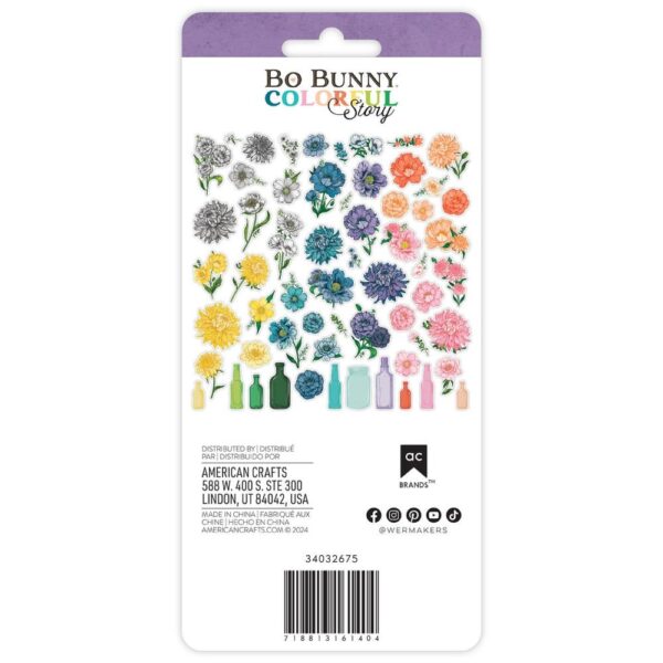 Bo Bunny - Colourful Story - Ephemera Pack, Floral - Image 2