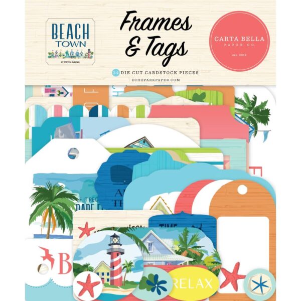 Carta Bella - Beach Town - Ephemera, Frames & Tags