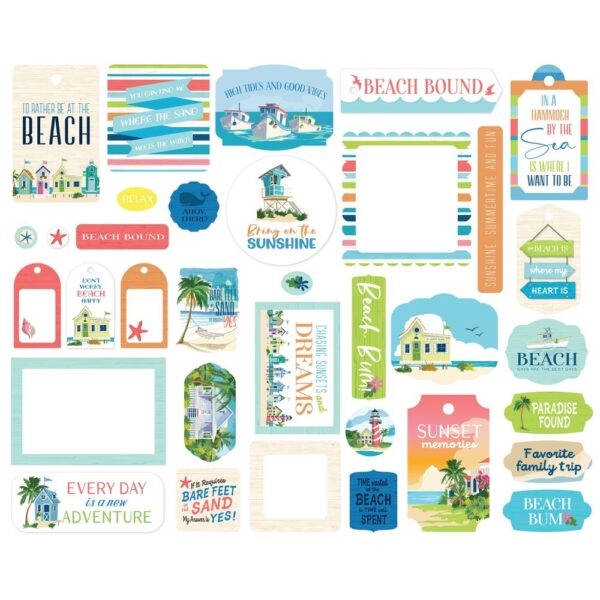 Carta Bella - Beach Town - Ephemera, Frames & Tags - Image 2