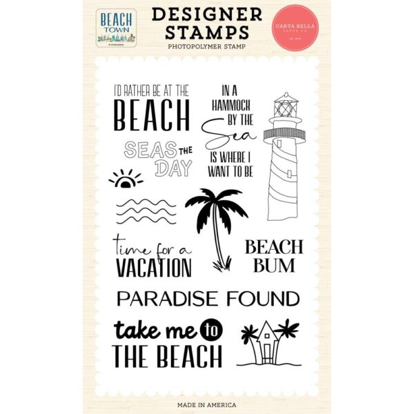 Carta Bella - Beach Town - Clear Stamps, Paradise Found