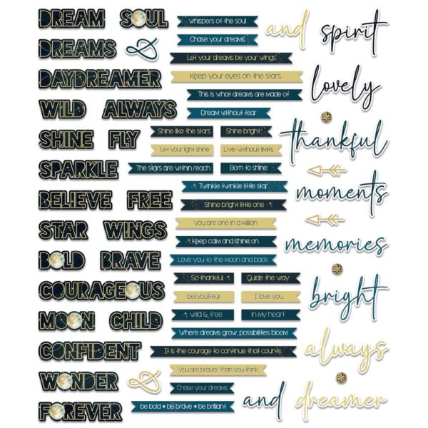 49 & Market - Starlight Dreams - Chipboard Word Set - Image 2