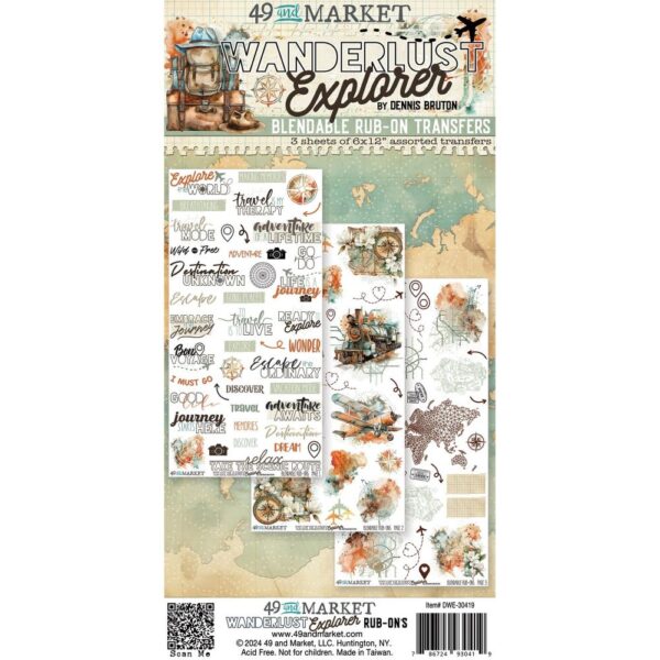 49 & Market - Wanderlust Explorer - Rub-On Transfer Set