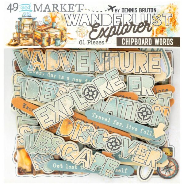 49 & Market - Wanderlust Explorer - Chipboard Words