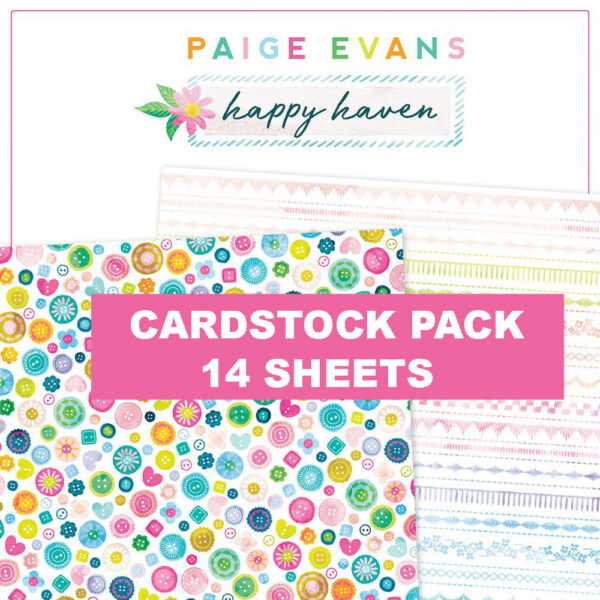 Paige Evans - Happy Haven - Cardstock Pack, 14 Sheets