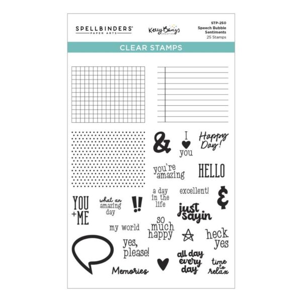 Spellbinders By Kelly Bangs - Just Sayin' - Clear Stamp Set, Speech Bubble Sentiments