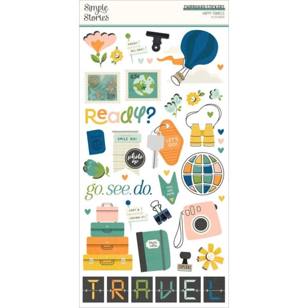 Simple Stories - Happy Travels - Chipboard Stickers