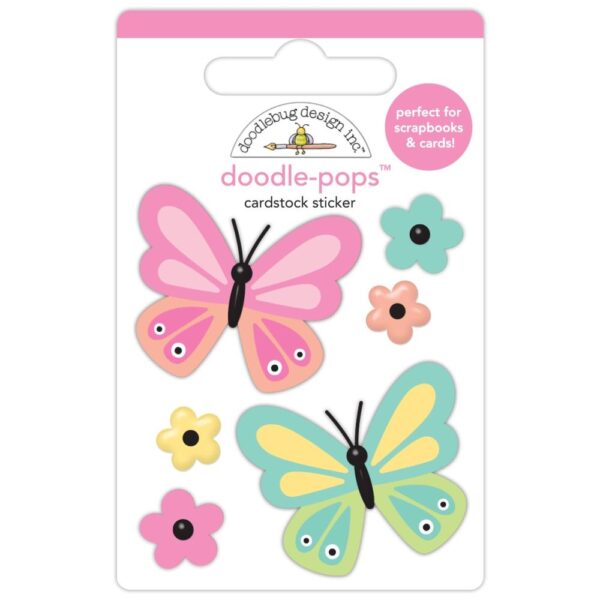 Doodlebug - Butterfly Kisses - Doodle-Pops 3D Stickers, Butterfly Kisses