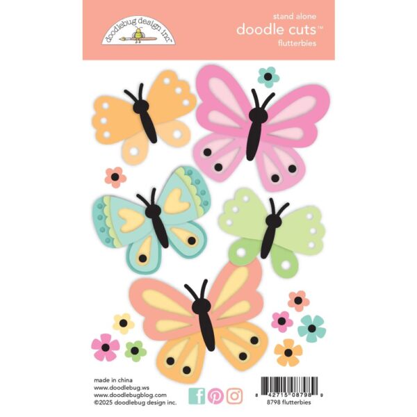 Doodlebug - Butterfly Kisses - Doodle Cuts Dies, Flutterbies