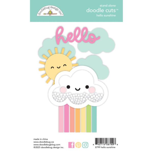 Doodlebug - Butterfly Kisses - Doodle Cuts Dies, Hello Sunshine