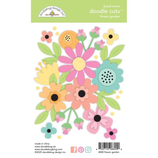 Doodlebug - Butterfly Kisses - Doodle Cuts Dies, Flower Garden