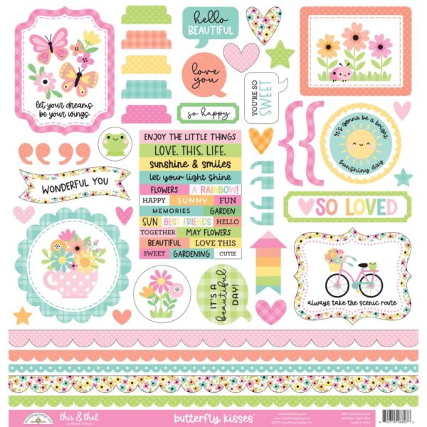 Doodlebug - Butterfly Kisses - This & That Cardstock Stickers