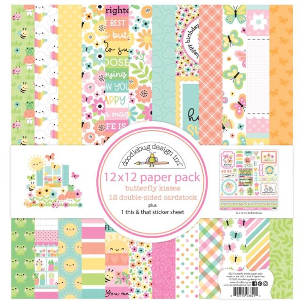 Doodlebug - Butterfly Kisses - Double-Sided Paper Pack 12X12"