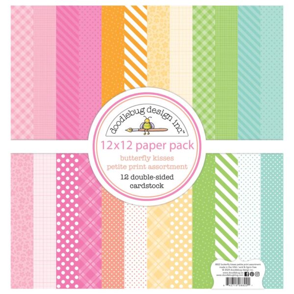 Doodlebug - Butterfly Kisses - Petite Prints Cardstock Pack 12X12"